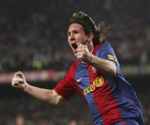 yapboz Lionel Messi bir hedef kutluyor
